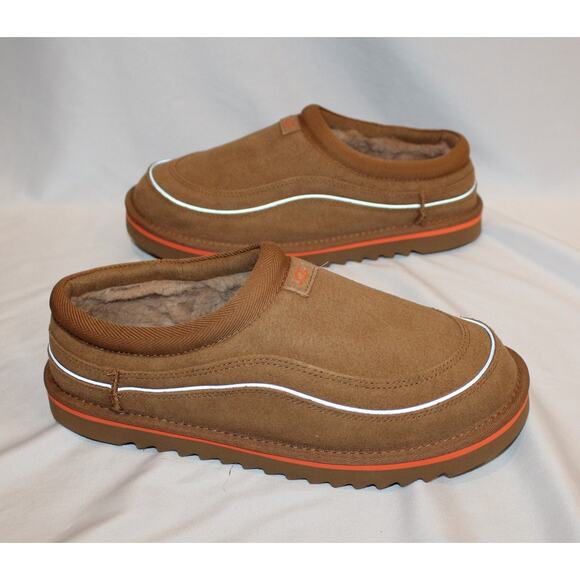 NIB UGG‎ MEN'S TASMAN CALI WAVE SUEDE SHEARLING LINED SLIPPERS CHESTNUT - Picture 2 of 8